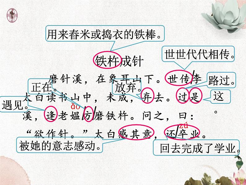 语文部编版4年级下册18课 文言文二则 铁杵成针1课件PPT06