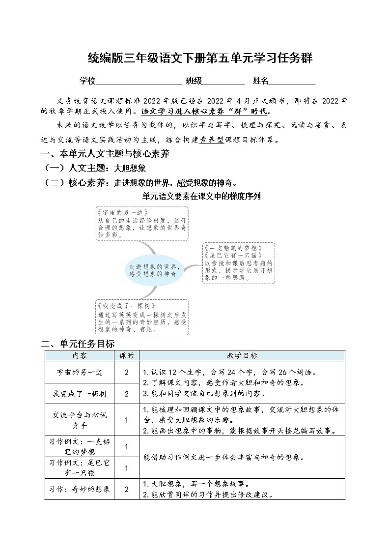 （新课标）统编版三语下第五单元学习任务群名师原创连载 （含答案）第1页