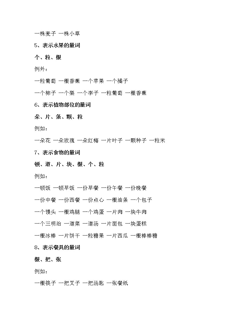 小学语文1-6年级量词大全03