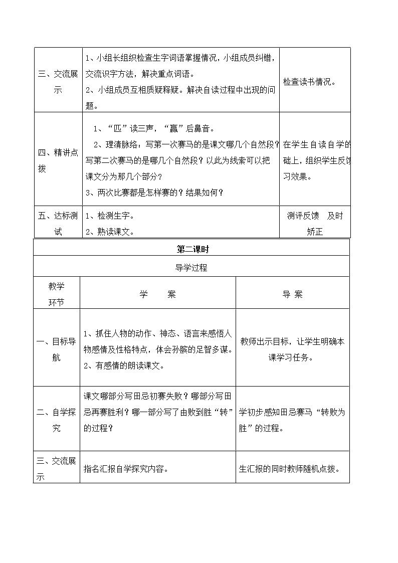 部编版五年级语文下册--16.田忌赛马（导学案4）02