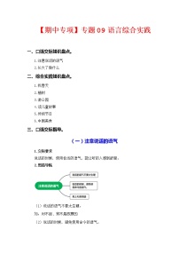 专题 09语言和综合实践  -2022-2023学年二年级语文下册期中专项复习（部编版）