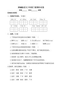 部编版语文六年级下册期中测试卷（十一）（含答案）