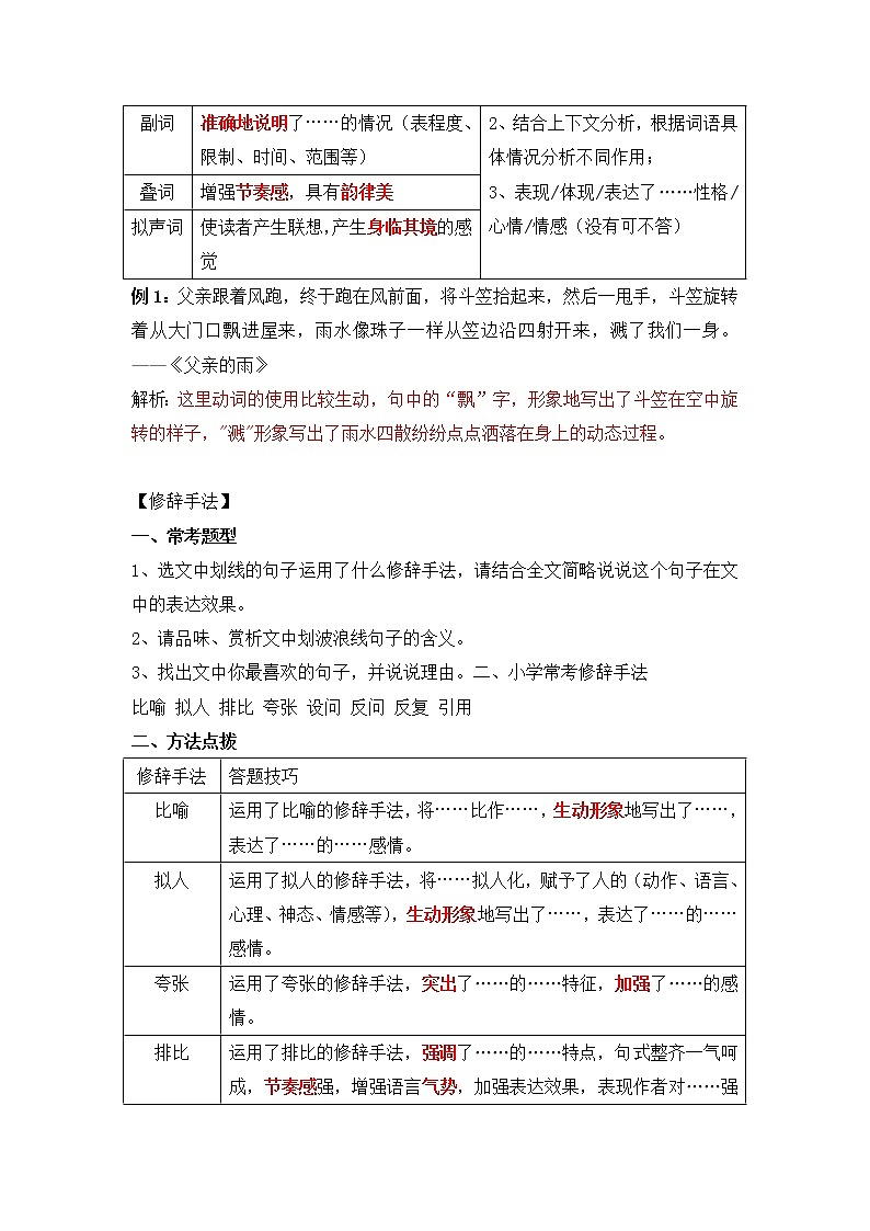 2023年小升初知识点复习 专题9 句段赏析之内容篇（解析版）第2页
