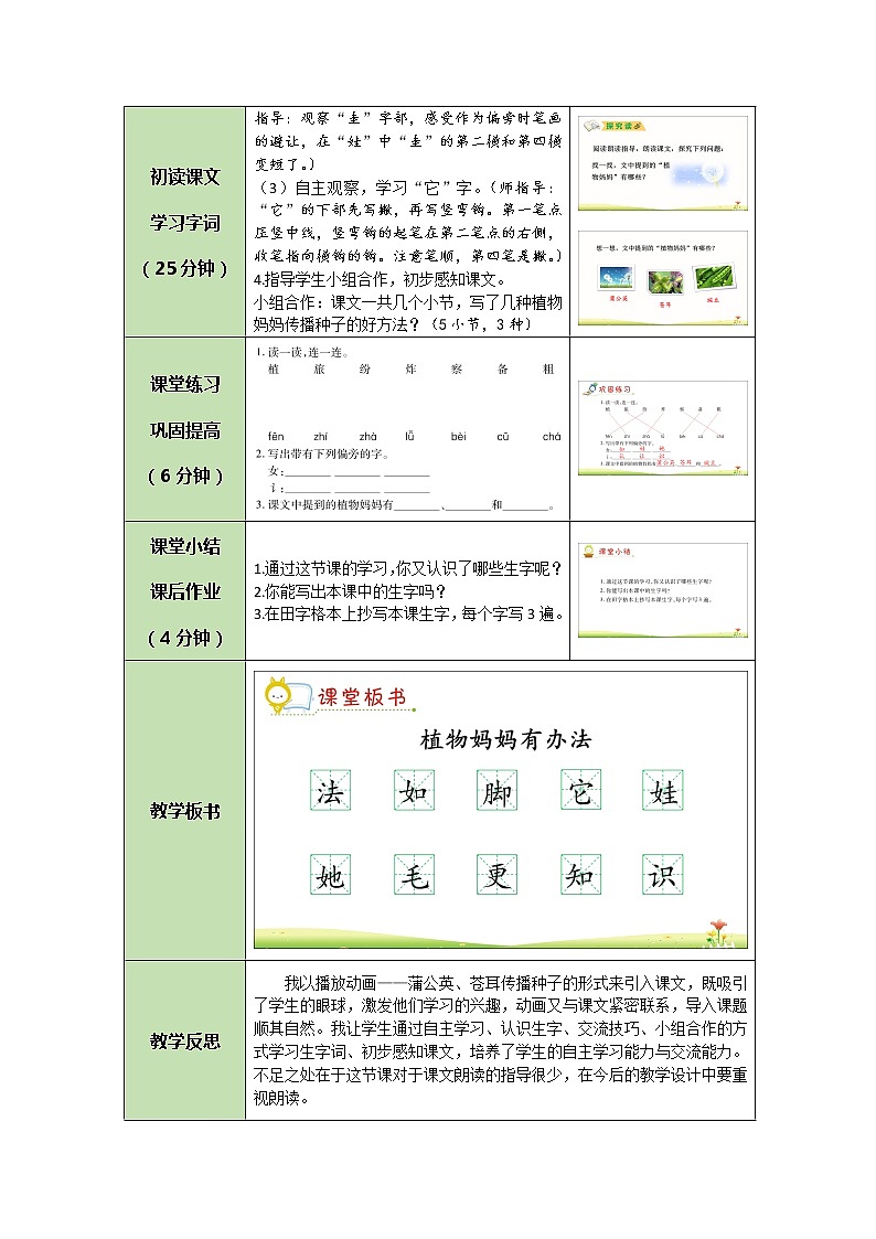 3《植物妈妈有办法》课件+教案+练习课件+朗读视频02