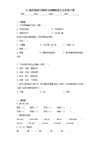 语文五年级下册威尼斯的小艇达标测试