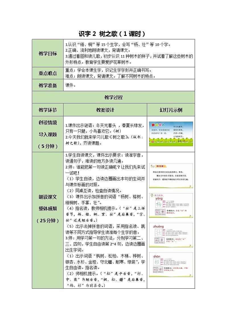 识字2 树之歌第1页