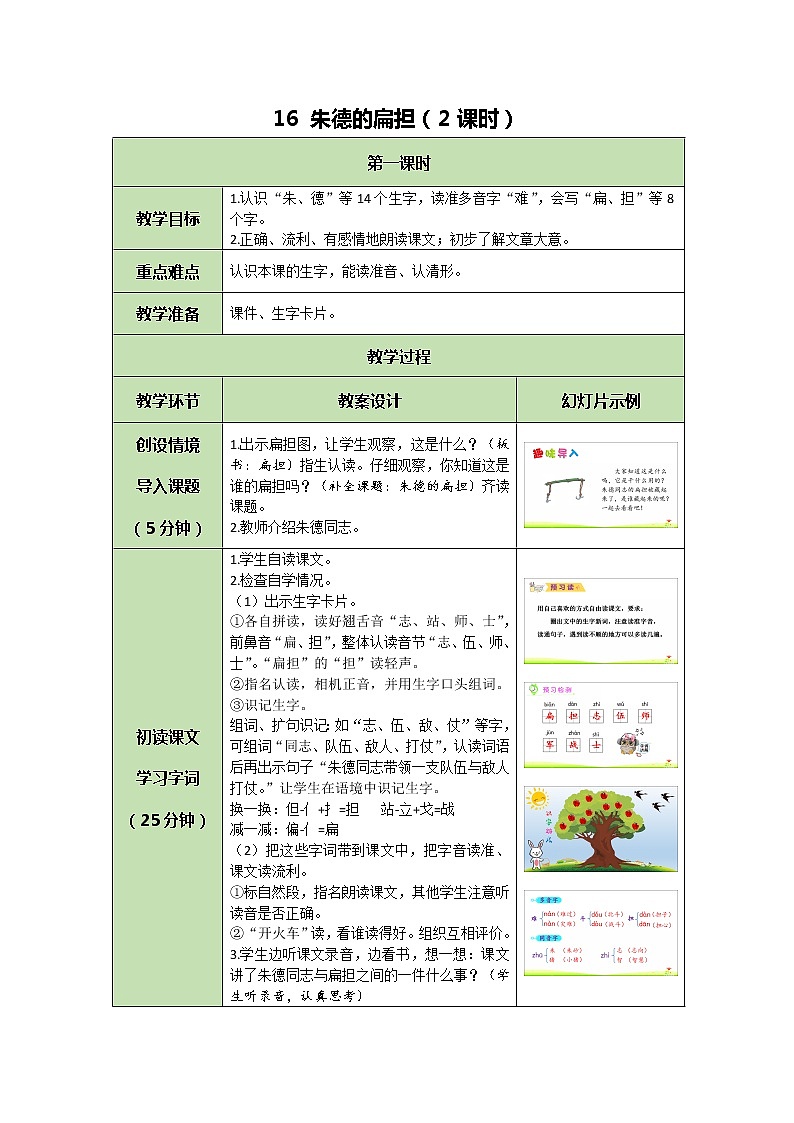 16《朱德的扁担》课件+教案+练习课件+朗读视频01