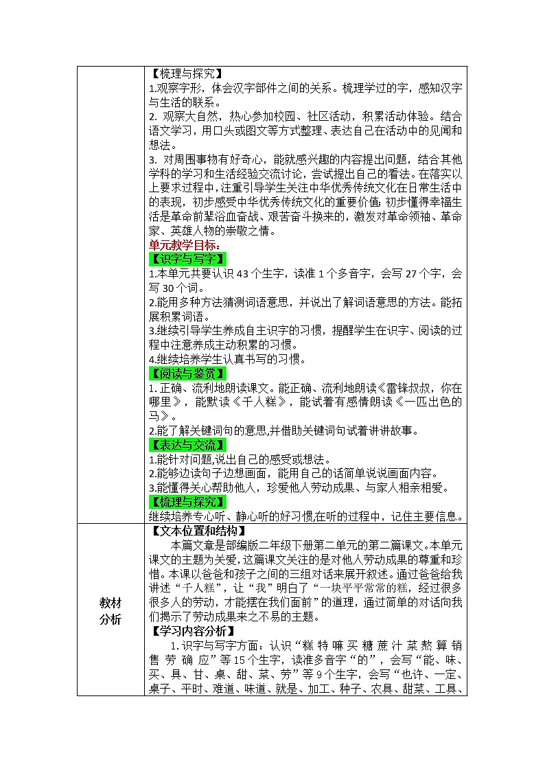 6 千人糕（2课时）（教案）二年级下册语文部编版第2页