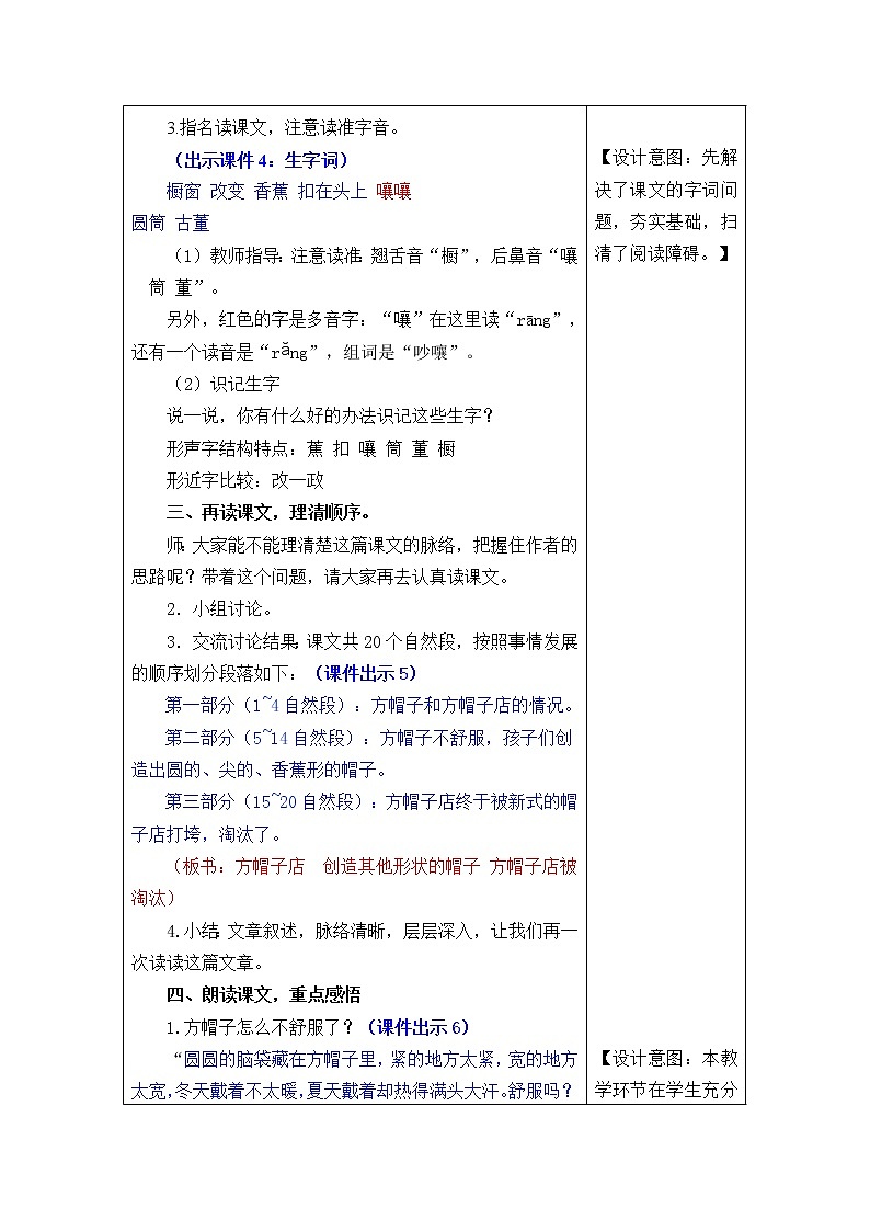 部编版三年级语文下册--25.方帽子店（教学设计）第2页