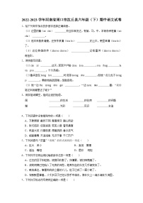 河南省周口市沈丘县2022-2023学年六年级下学期期中语文试卷