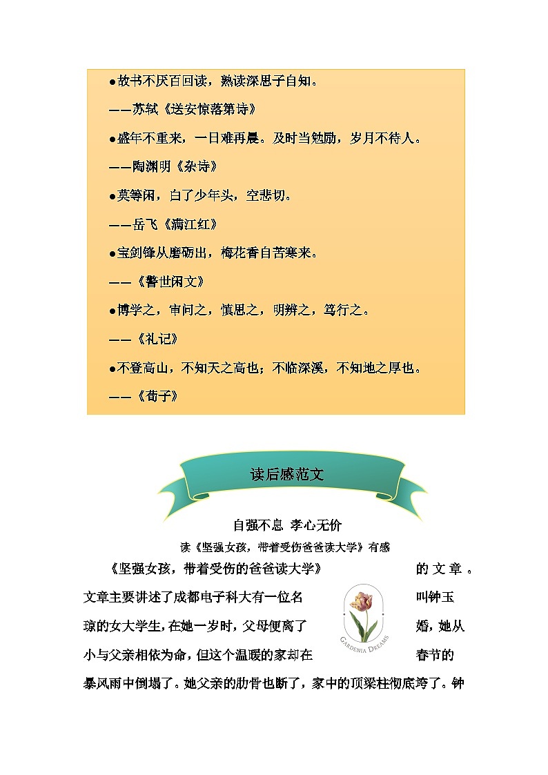 2023年小升初部编版语文写作技巧专项冲刺：第十七部分：读后感 观后感作文（三）（讲义）第3页