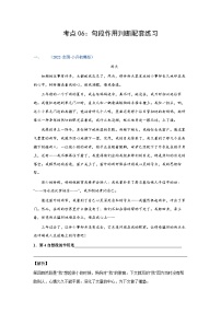 考点06：句段作用判断（练习）——2023年小升初部编版语文记叙文阅读专项冲刺（教师版+学生版）