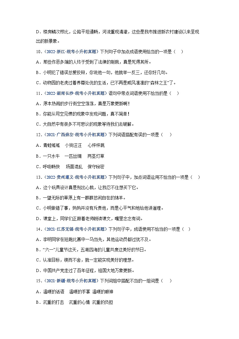 专题03：词语理解与辨析——2023年部编版语文小升初专项训练100题（含解析）03