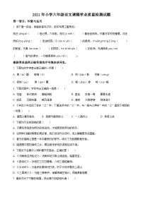 【小升初真题卷】四川省内江市隆昌市2021年部编版小升初考试语文试卷（原卷版+解析版）