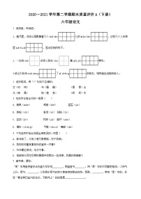 【小升初真题卷】河北省石家庄市藁城区2021年部编版小升初考试语文试卷（原卷版+解析版）