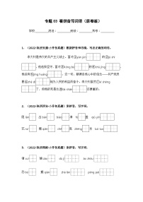 专题03 看拼音写词语——【陕西地区】2021+2022年小升初语文真题专项汇编（原卷版+解析版）