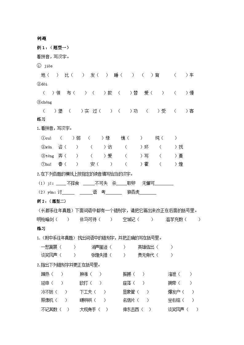 【专项练习】全套专题小升初y语文复习词句1-第二章字形第一节同音字pdf（知识梳理+含答案）第2页