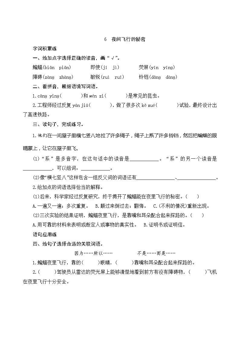 06《夜间飞行的秘密》第2课时 课件+教案+课时测评+导学案设计01
