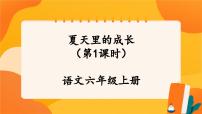 小学语文人教部编版六年级上册夏天里的成长优秀ppt课件