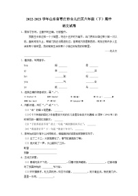 山东省枣庄市台儿庄区2022-2023学年六年级下学期期中语文试卷