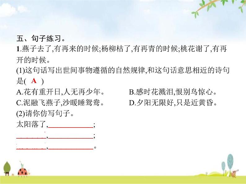 人教版小学语文六年级下册第3单元8匆匆教学课件05