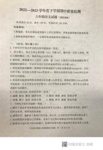 山东省泰安市东平县2022-2023学年六年级下学期期中考试语文试题