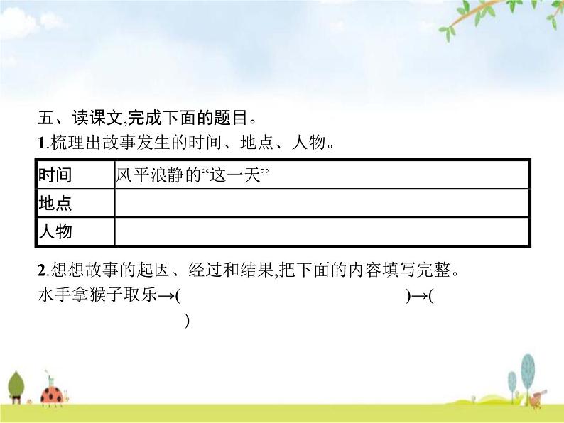 人教版小学语文五年级下册第6单元17跳水教学课件第5页