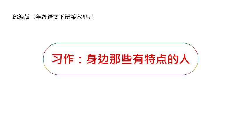 第六单元习作：身边那些有特点的人（课件）部编三年级语文下册+部编版第1页