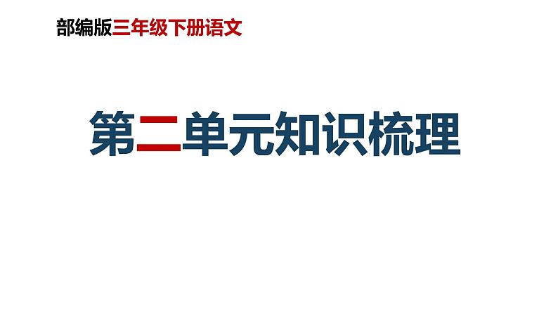 第二单元知识梳理（课件）-2022-2023学年三年级语文下册单元复习（部编版）01