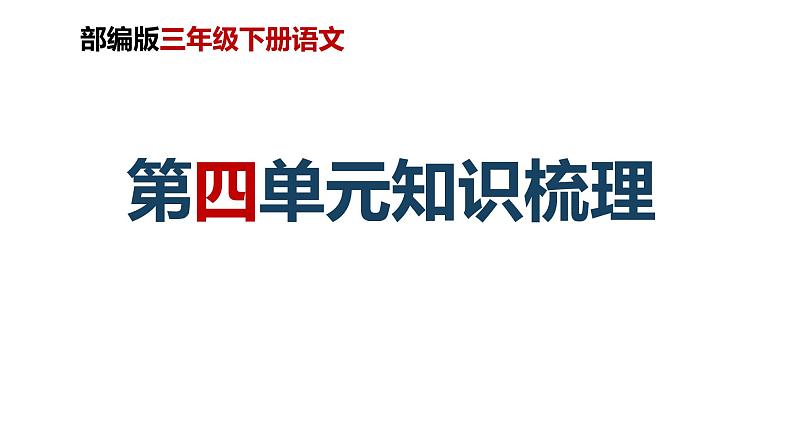 第四单元知识梳理（课件）-2022-2023学年三年级语文下册单元复习（部编版）01