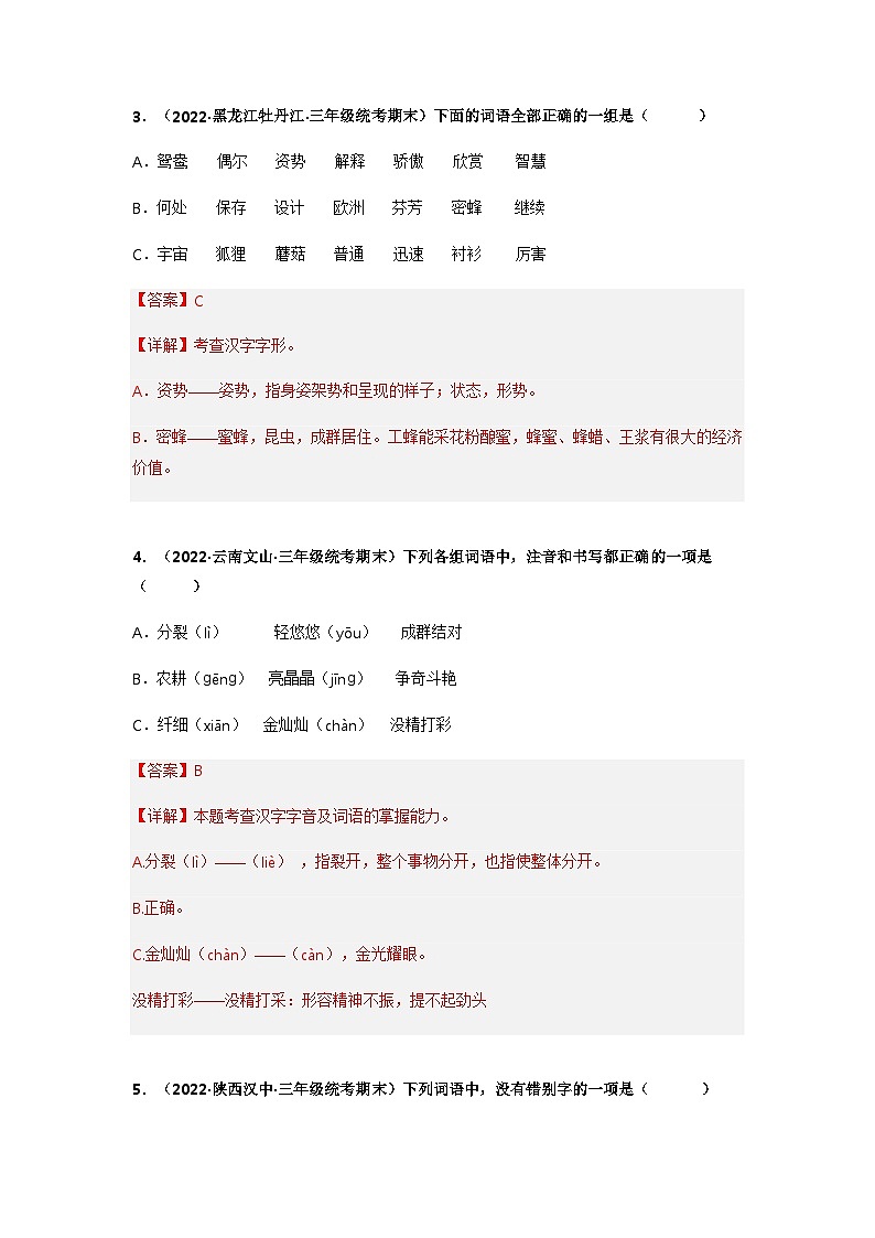 专题02 字形辨析（解析版）第2页