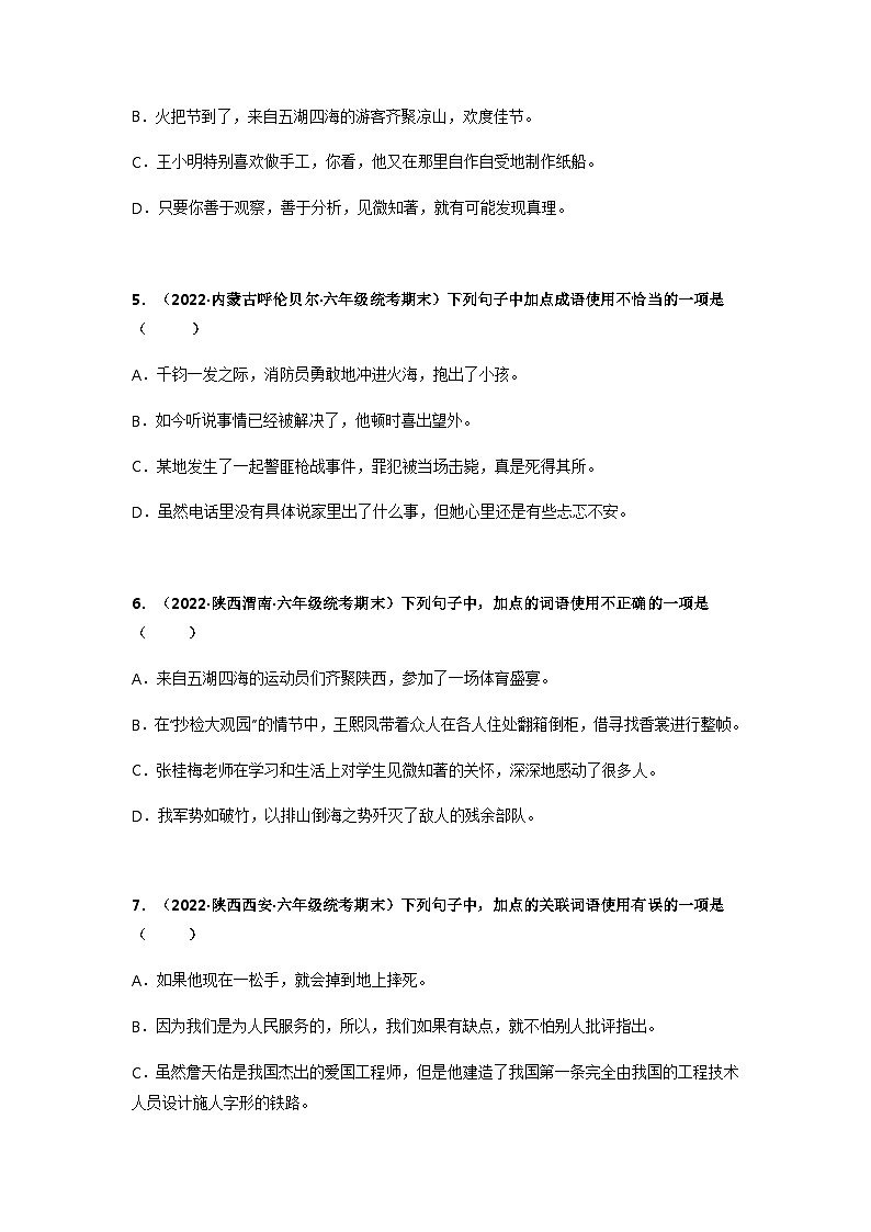 专题08 词语的理解与运用（原卷版）第2页