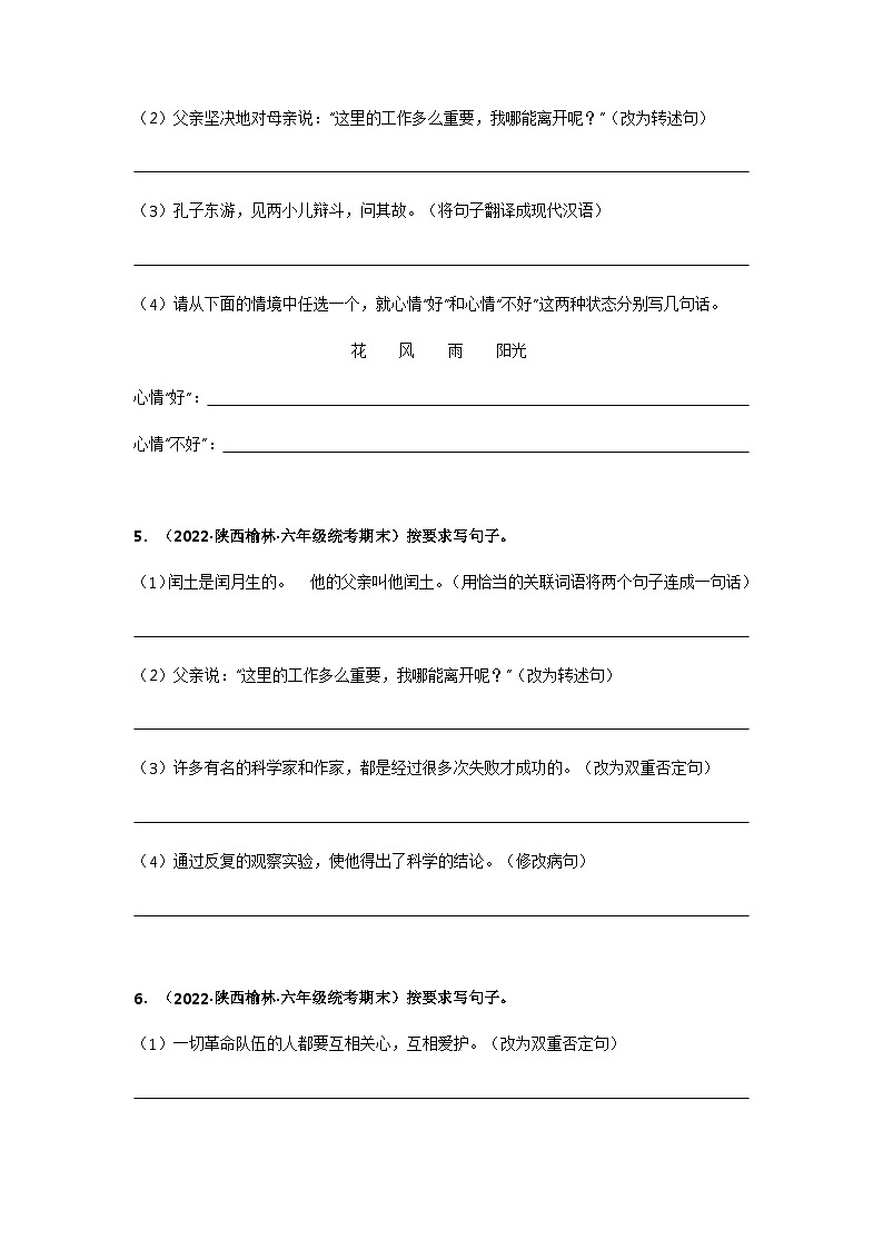 专题14 按要求写句子（原卷版）第3页