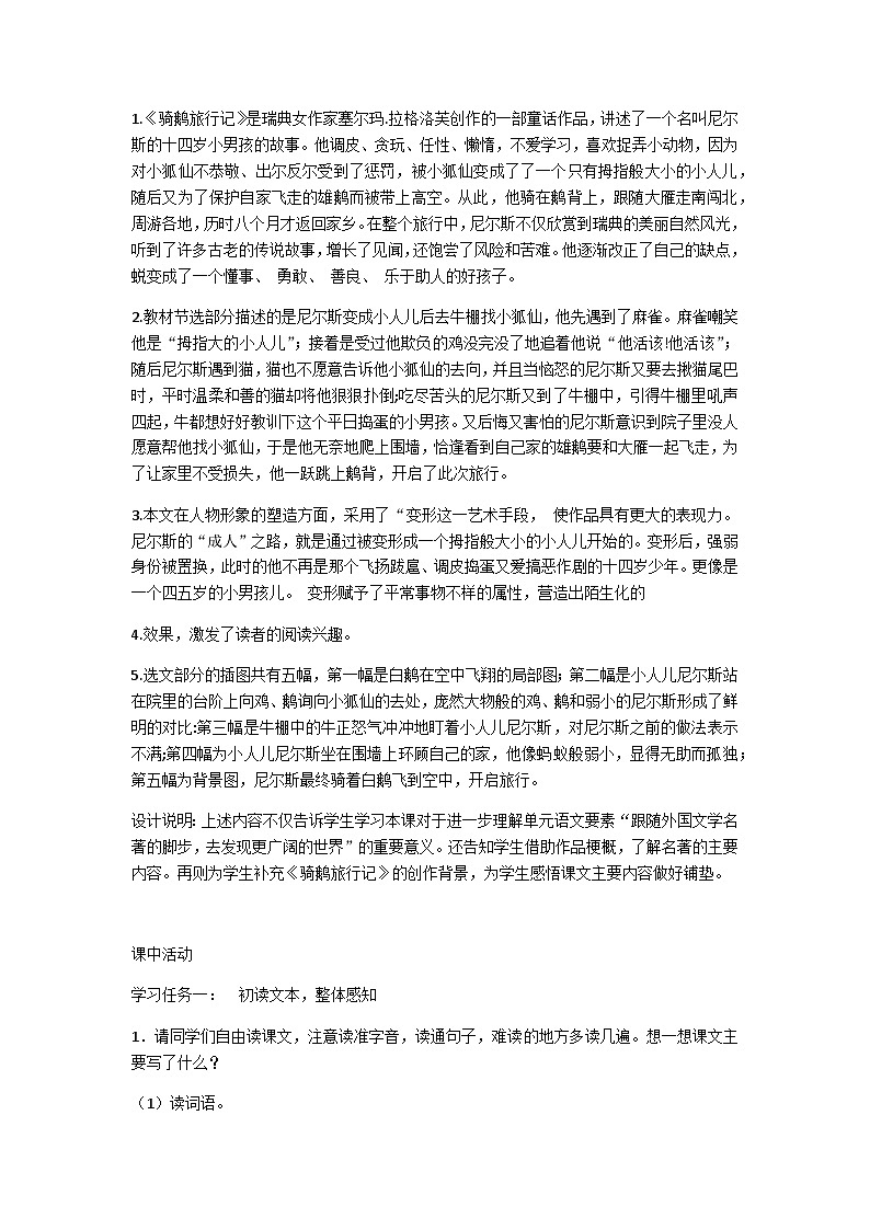 6《骑鹅旅行记（节选）》（学案）六年级下册语文部编版02