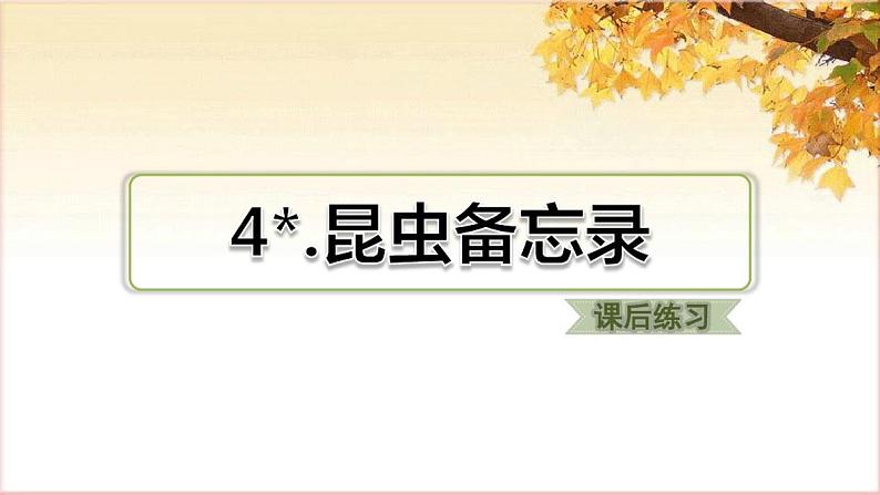 部编版语文三年级下册4昆虫备忘录课后练习题(附答案)01