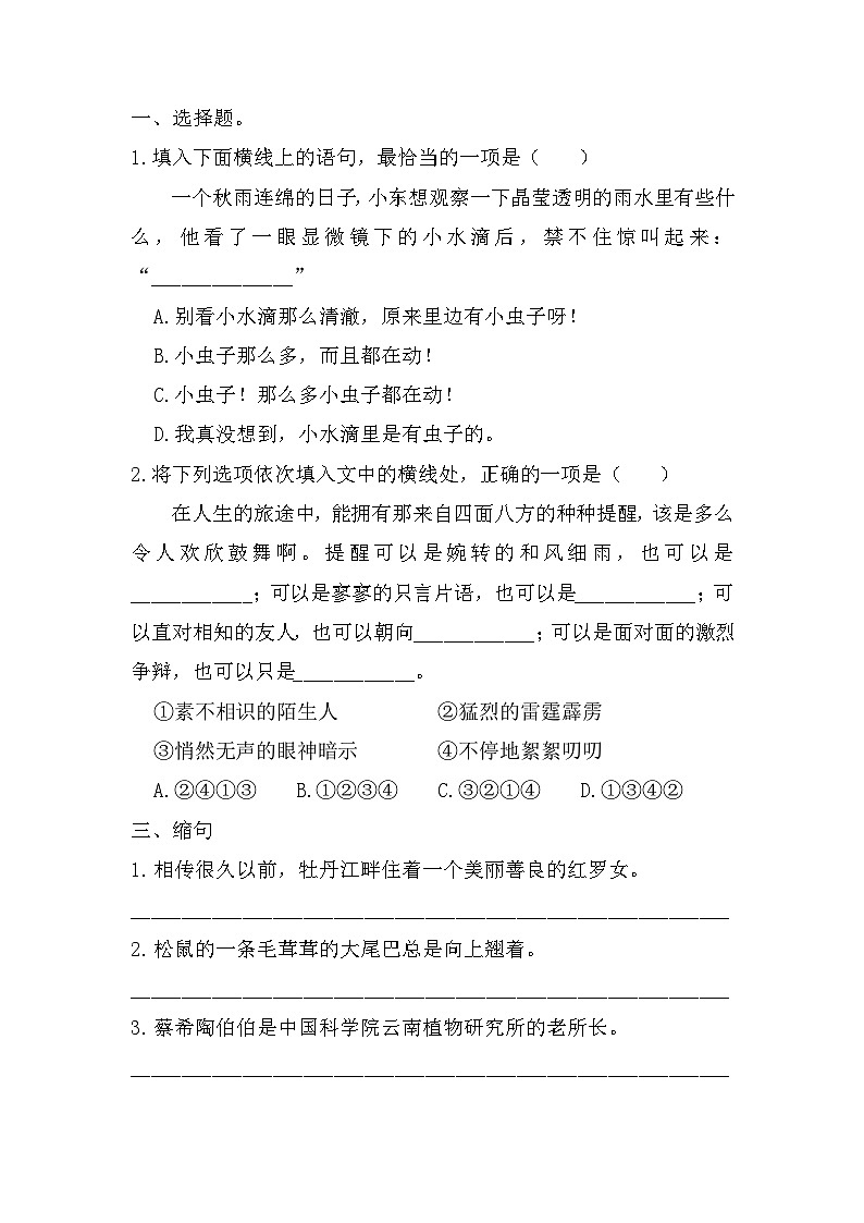 小升初专项提升（试题）部编版语文六年级下册第3页