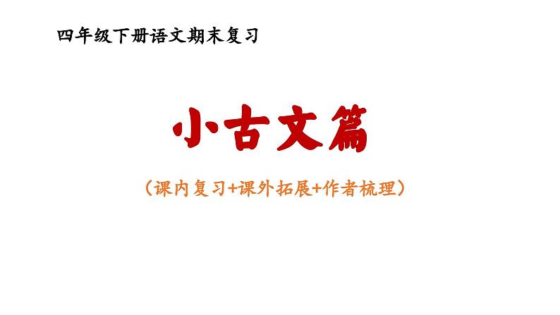 四年级语文下册期末复习  文言文（课件）2022-2023学年语文四年级下册（统编版）第1页