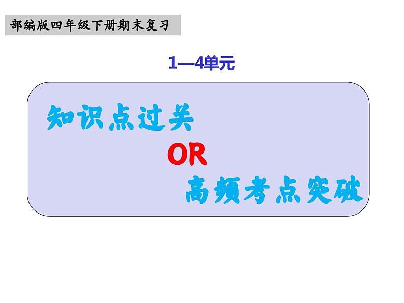 四下语文期末复习：考点难点专题训练（课件）部编版四年级下册01