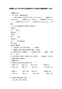 部编版2022-2023学年江苏省南京市小升初语文质量检测卷（A卷）含解析