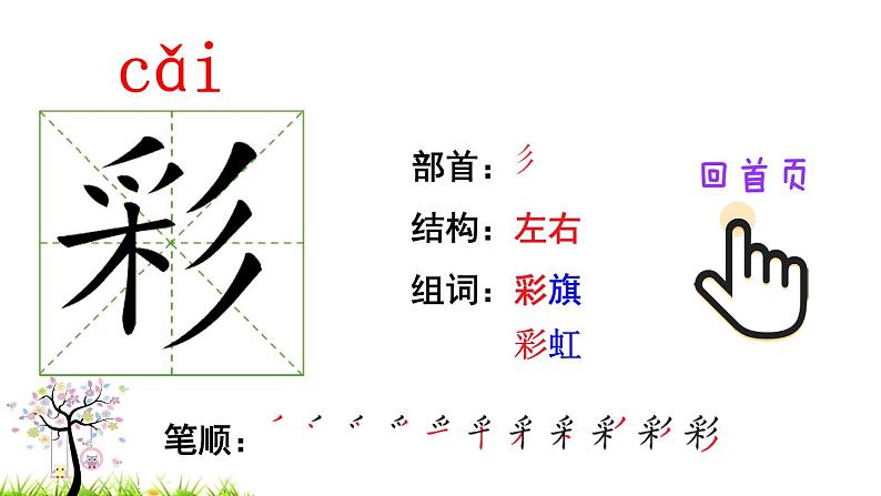 人教版二年级语文下册 8 彩色的梦（笔顺）课件PPT02