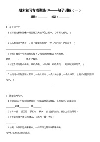 统编版小学语文二年级下册期末复习专项训练题04——句子训练（一）