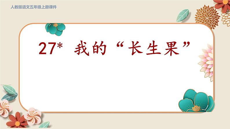 人教部编语文5上 第8单元 27. 我的“长生果” PPT课件+教案+练习01