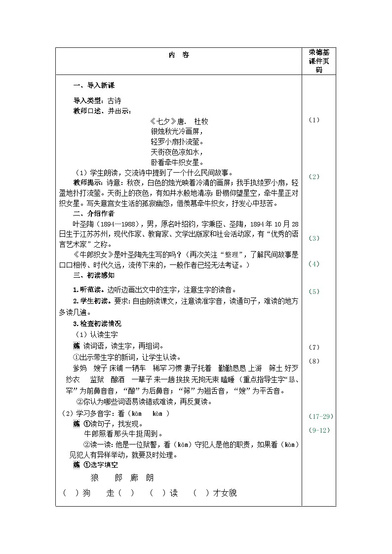 人教部编语文5上 第3单元 10.牛郎织女（一） PPT课件+教案+练习03