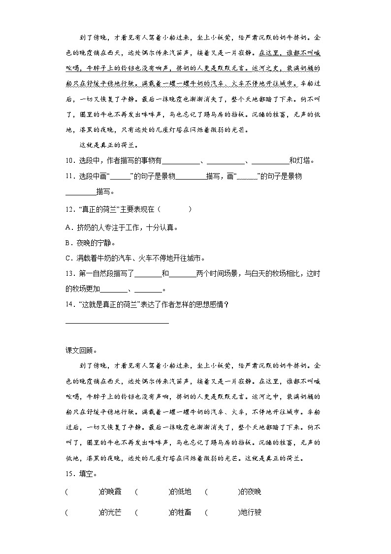 部编版语文五年级下册 19牧场之国同步练习（含解析）03