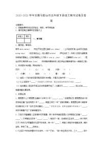 2020-2021学年安徽马鞍山市五年级下册语文期末试卷及答案