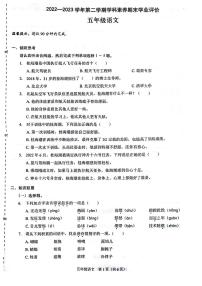 广东省深圳市龙岗区石芽岭学校2022-2023学年五年级下册语文期末测试卷（PDF，无答案）