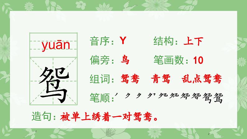 部编版三年级语文下册（生字课件）1.古诗三首04