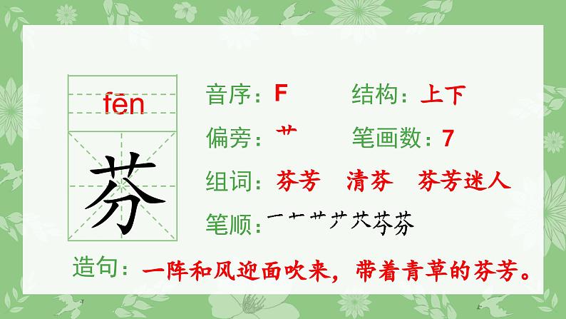 部编版三年级语文下册（生字课件）13.花钟第3页