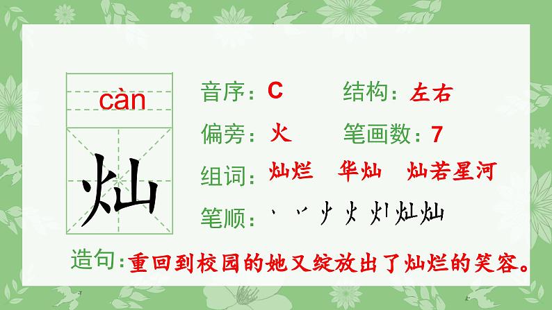 部编版三年级语文下册（生字课件）24.火烧云第4页