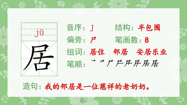 部编版一年级语文下册（生字课件）6 树和喜鹊第3页